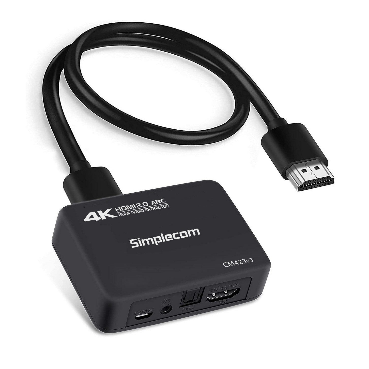 Simplecom CM423v3 HDMI 2.0 Audio Extractor Optical SPDIF + 3.5mm Stereo with ARC 4K@60Hz Simplecom CM423v3 HDMI 2.0 Audio Extractor Optical SPDIF + 3.5mm Stereo with ARC 4K@60Hz